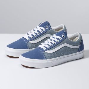 Vans Bayan Spor Ayakkabı Chambray Old Skool Lacivert/Beyaz | 39714-824